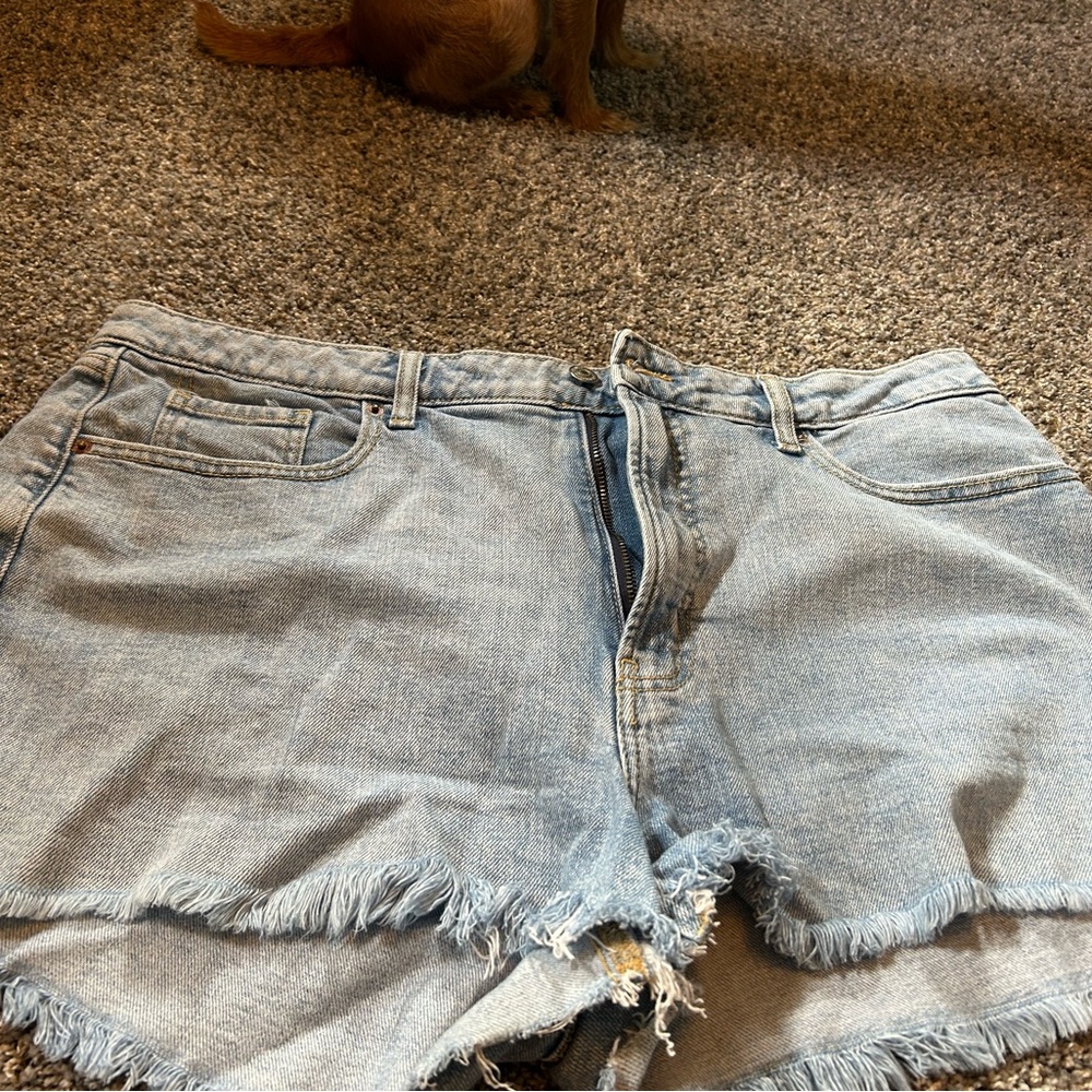 Old Navy Light Blue Frayed Jean Shorts
